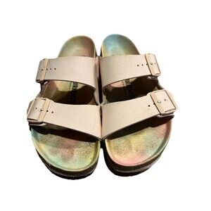 Women's Shoes Birkenstock ARIZONA VEGAN Slide Sandals 38 OMBRE Rainbow Pink 7